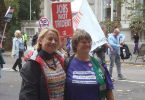 Green Parliamentary hopefuls at the march Natalie Bennett (Holborn and St Pancras) and Rebecca Johnson (Hampstead and Kilburn)